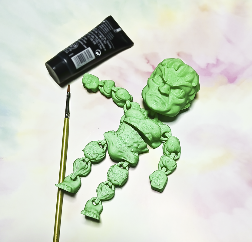 Unpainted 3D printed flexi character