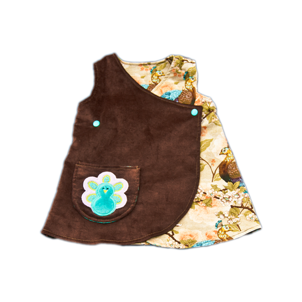 Little peacock petal dress handmade