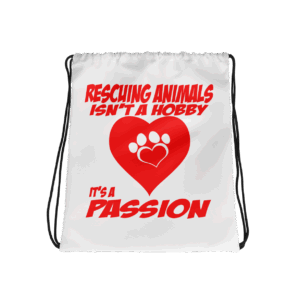 Rescuing Animals Isn't A Hobby Drawstring Bag Mockup
