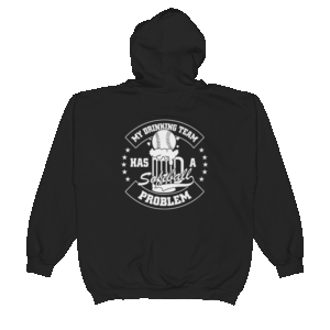 my drinking team has a softball problem zip-up hoodie