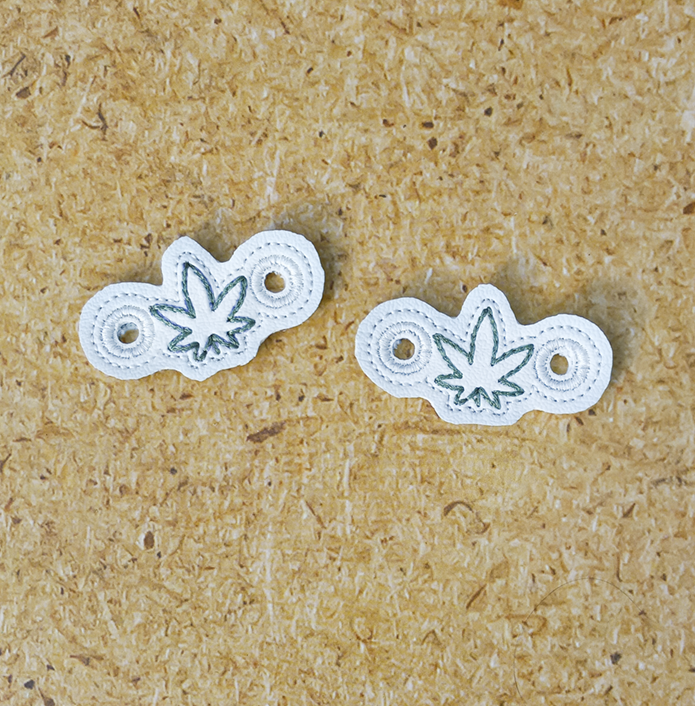 set of cannabis leaf shoelace charms