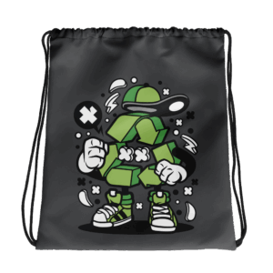 recycle graphic drawstring bag
