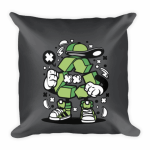 recycle logo graphic pillow cover