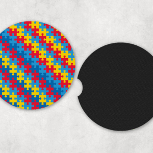 puzzle print car coaster mockup