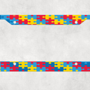 Puzzle piece pattern license plate frame mock up