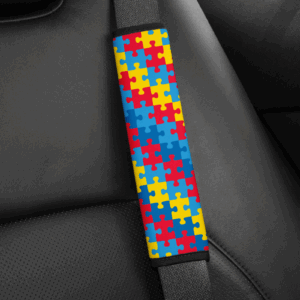 puzzle piece pattern seatbelt cover mockup