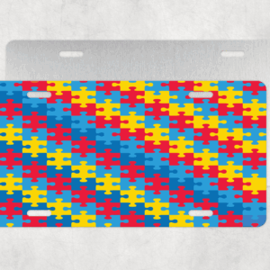 puzzle piece pattern license plate mockup
