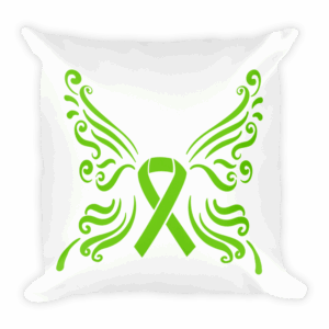 green awareness ribbon pillow cover