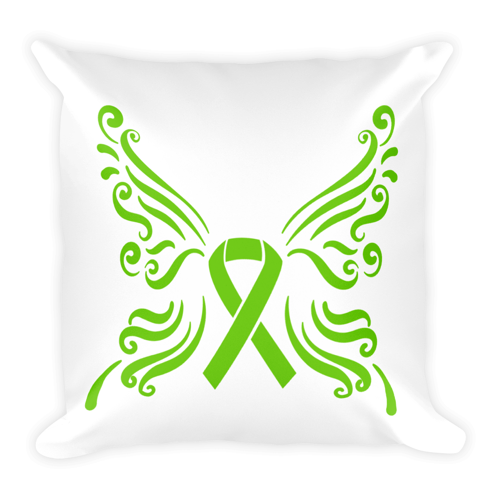 green awareness ribbon pillow cover
