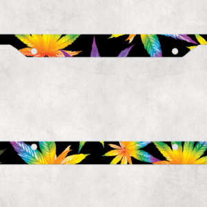 rainbow cannabis license plate frame