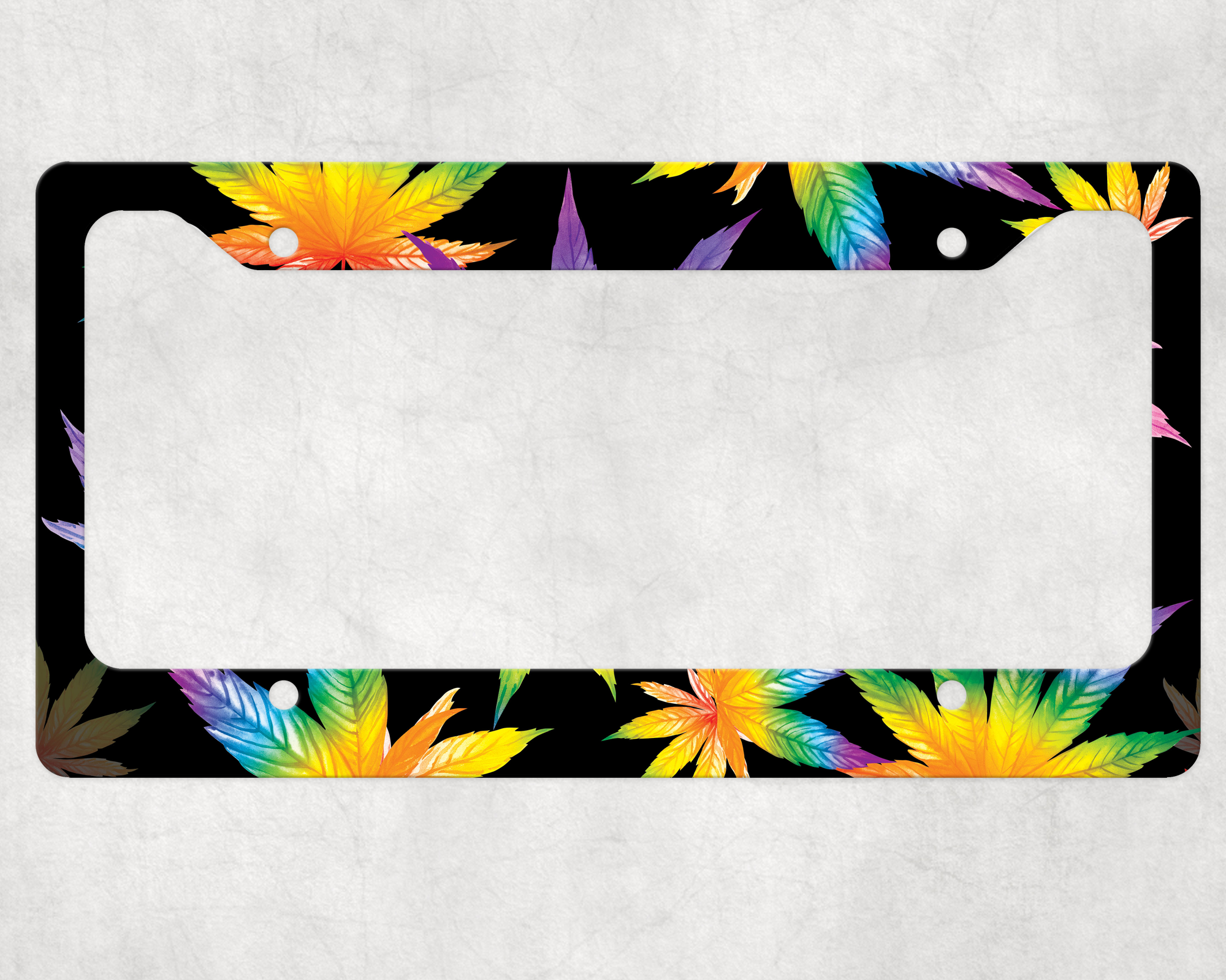 rainbow cannabis license plate frame