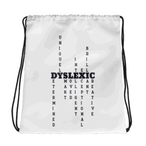 dyslexic drawstring bag