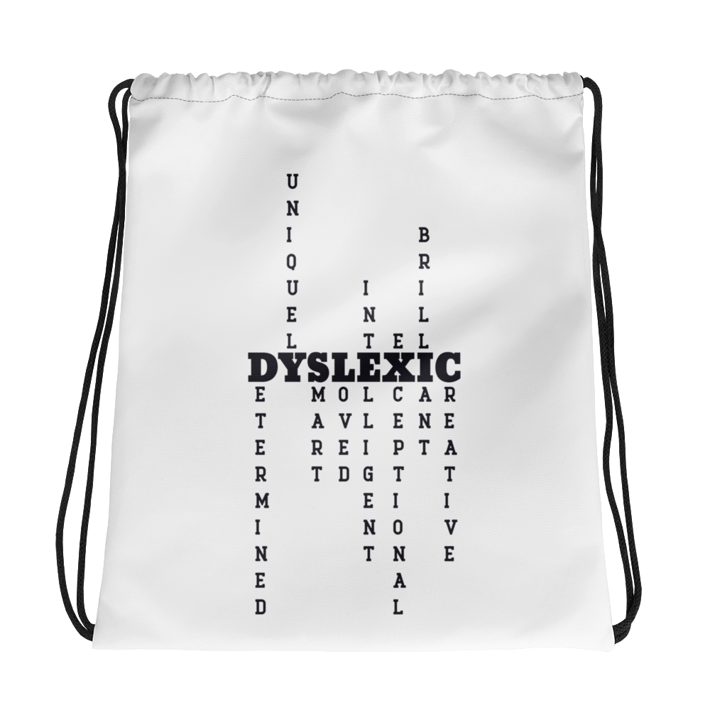 dyslexic drawstring bag