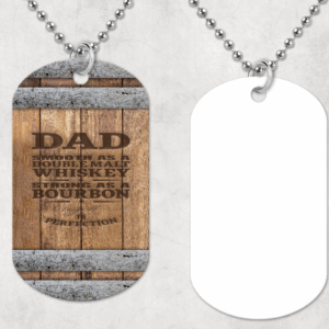 Dad Whiskey & Bourbon Dog Tag Necklace