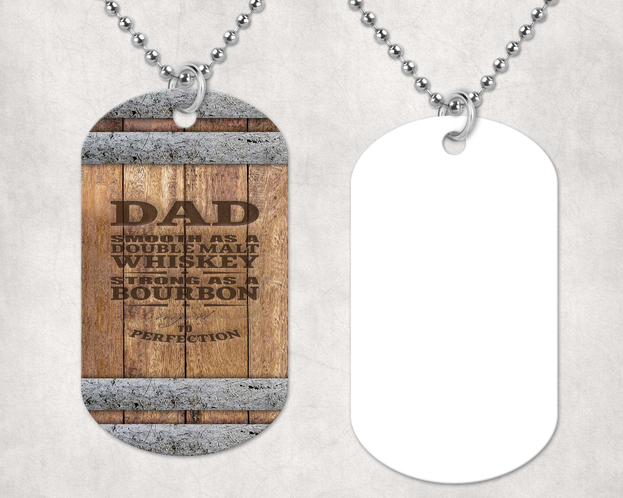 Dad Whiskey & Bourbon Dog Tag Necklace