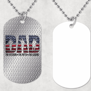 Dad Veteran Dog Tag Necklace