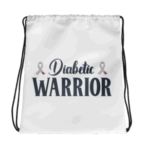 diabetic warrior drawstring bag
