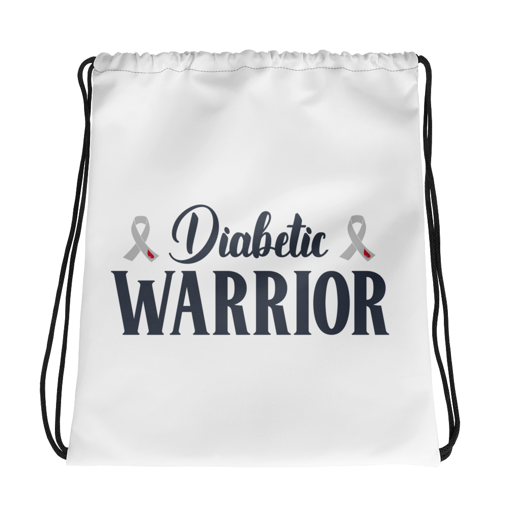 diabetic warrior drawstring bag