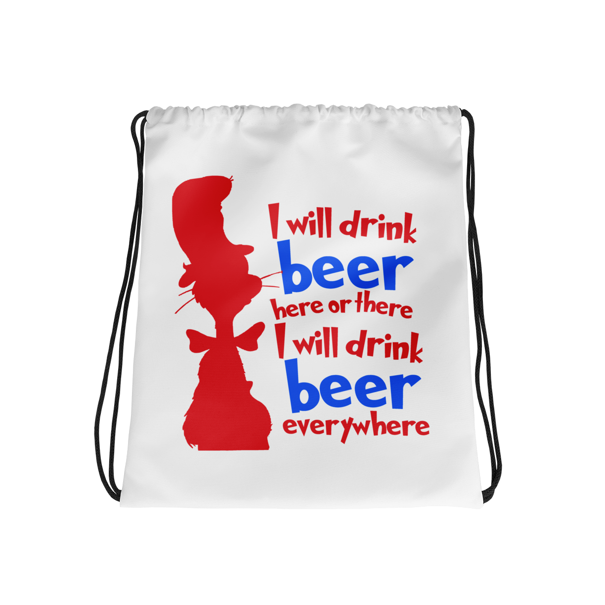I will drink beer drawstring bag