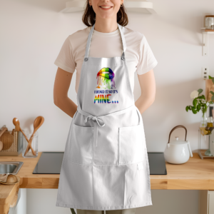 White apron with I licked it