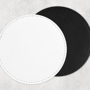 Printed Round Faux Leather Coasters