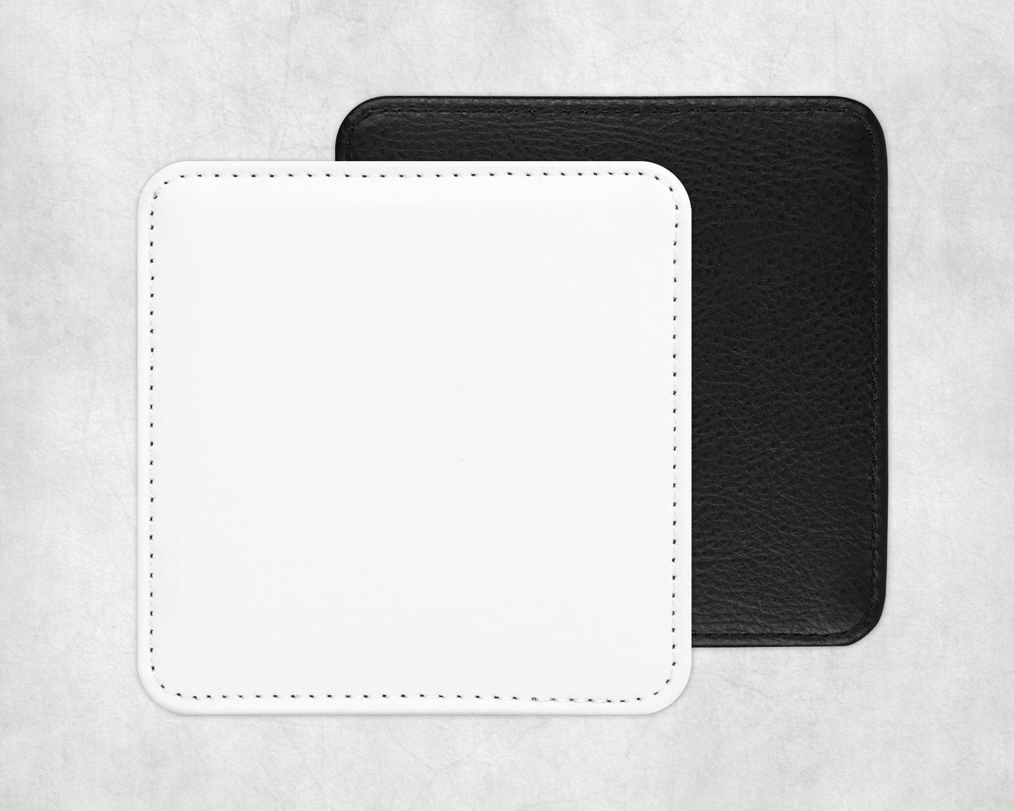 Custom Printed Square Faux Leather Coasters