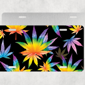 rainbow cannabis license plate