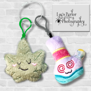 plush cannabis buddy keychains
