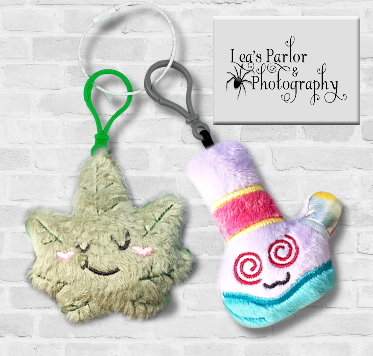 plush cannabis buddy keychains