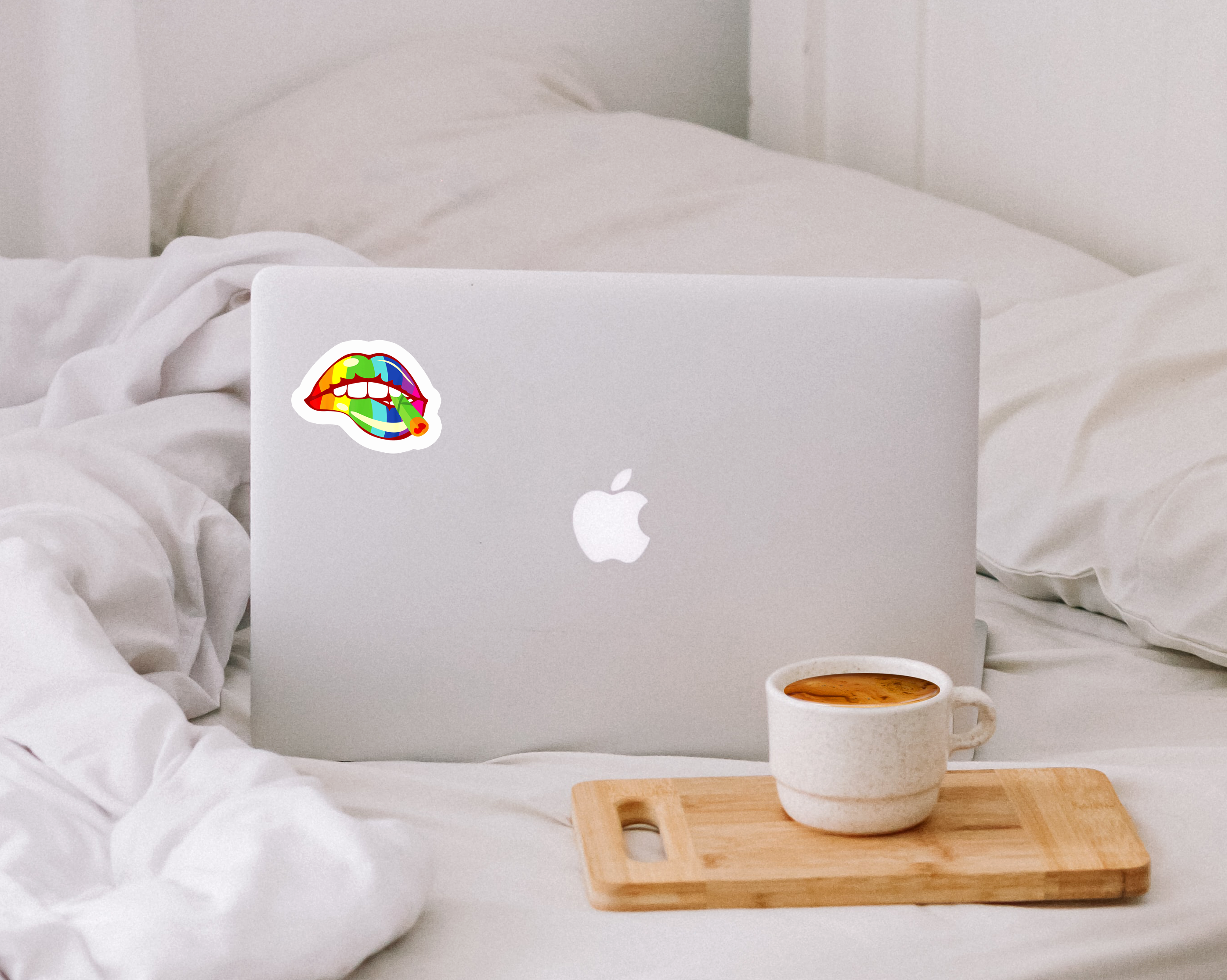 computer with adult sticker