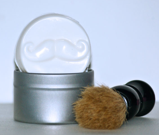 shaving soap with a tin and shaving brush