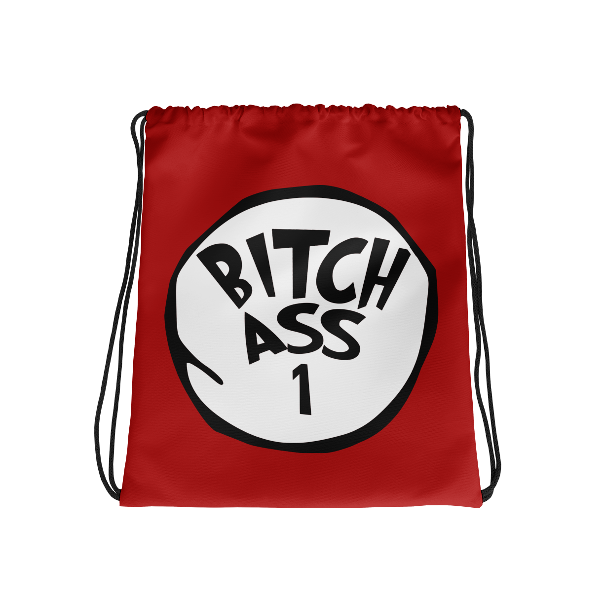 bitch ass drawstring bag mockup