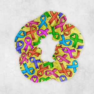 cancer ribbon scrunchie mockup