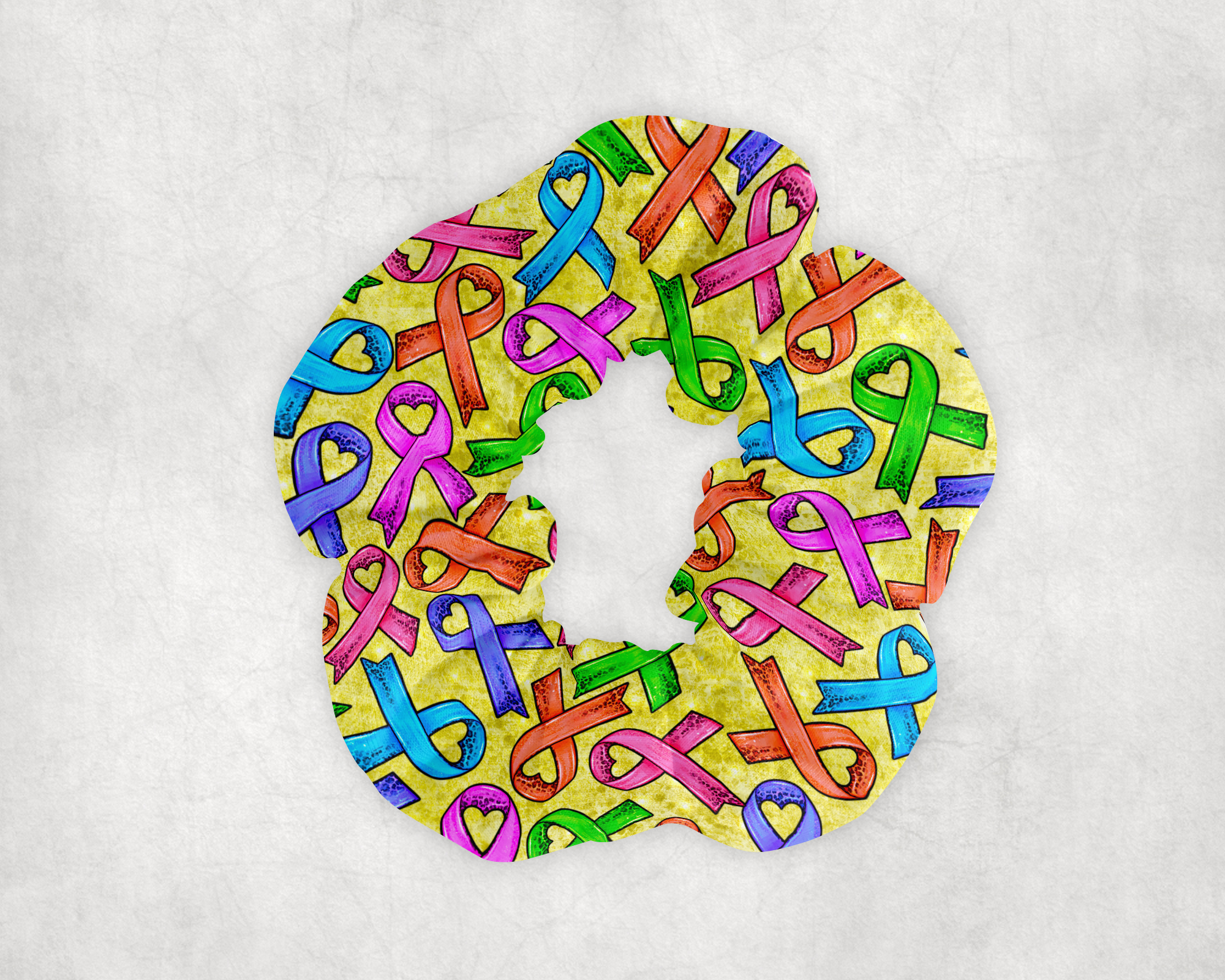 cancer ribbon scrunchie mockup