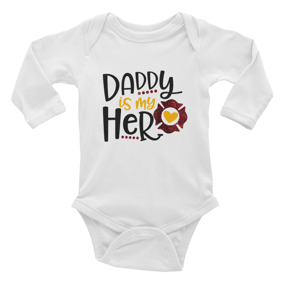 Firefighter Day Is My Hero Long Sleeve Onesie