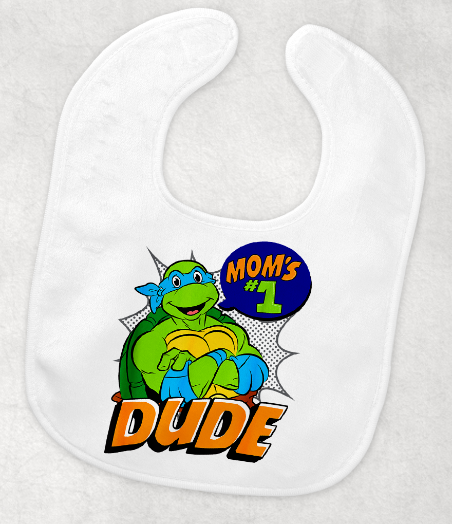 Mom's #1 Dude baby bib