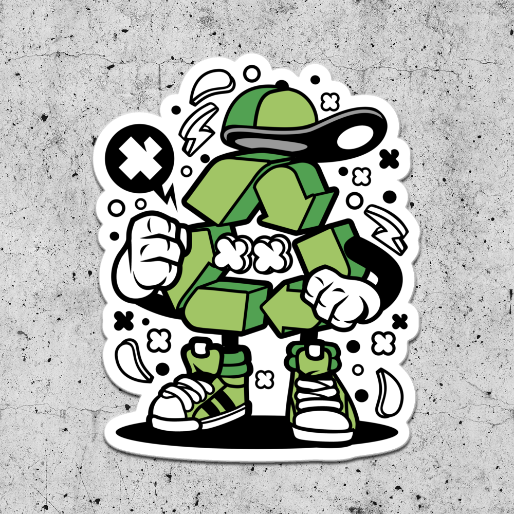 recycle logo graphic sticker