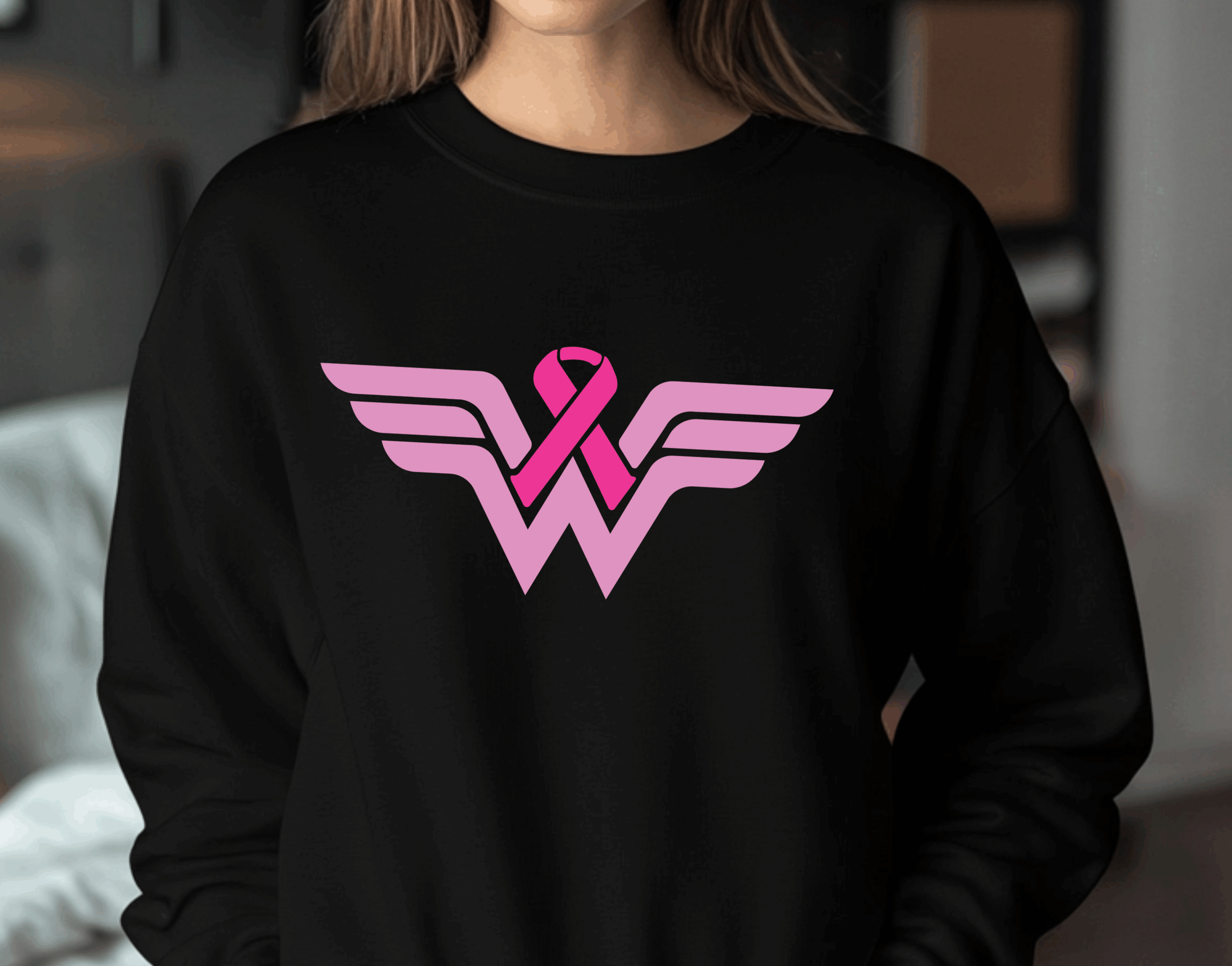 winged breast cancer warrior top mockup