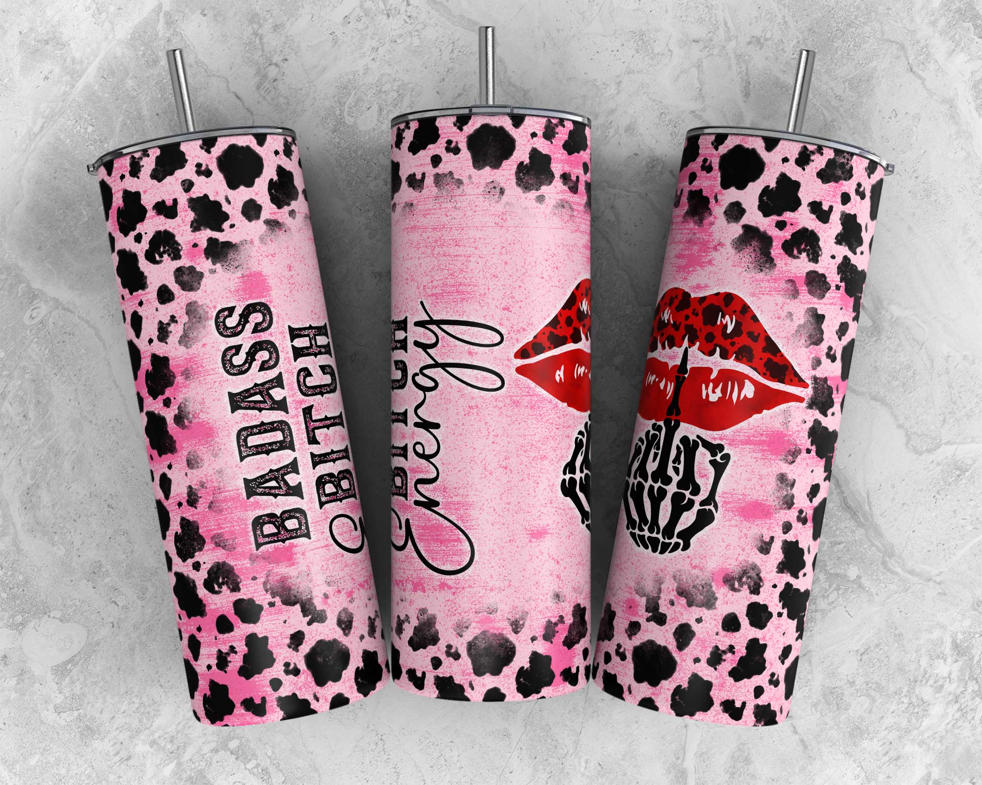 Badass Bitch Energy Stainless Steel Mockup