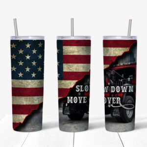 Patriotic Tow Truck Driver Tumbler Mockup
