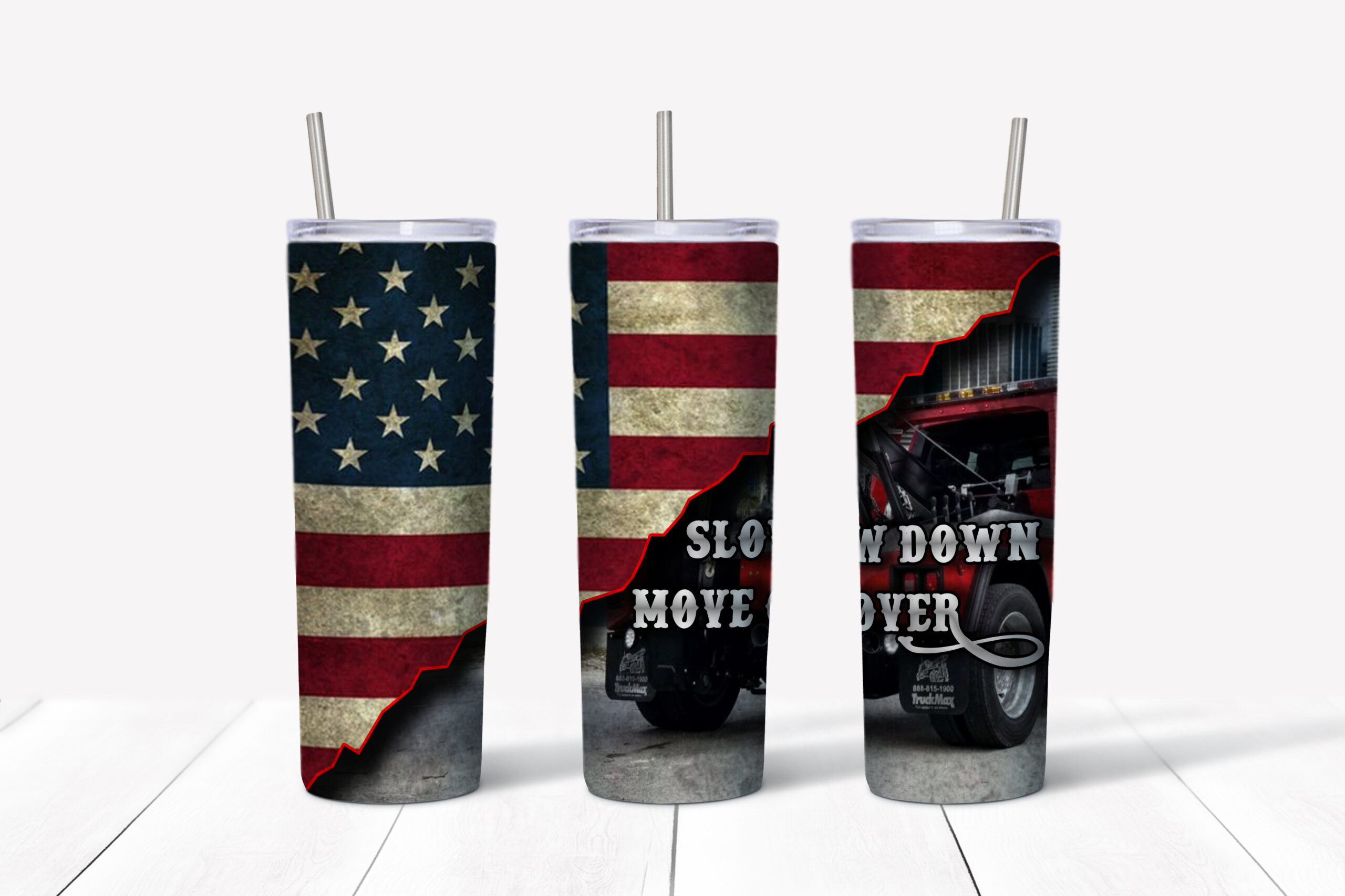 Patriotic Tow Truck Driver Tumbler Mockup