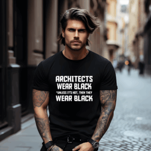 Architects wear black shirt mockup