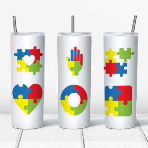 Puzzle Piece Stainless Steel Tumbler Mockup