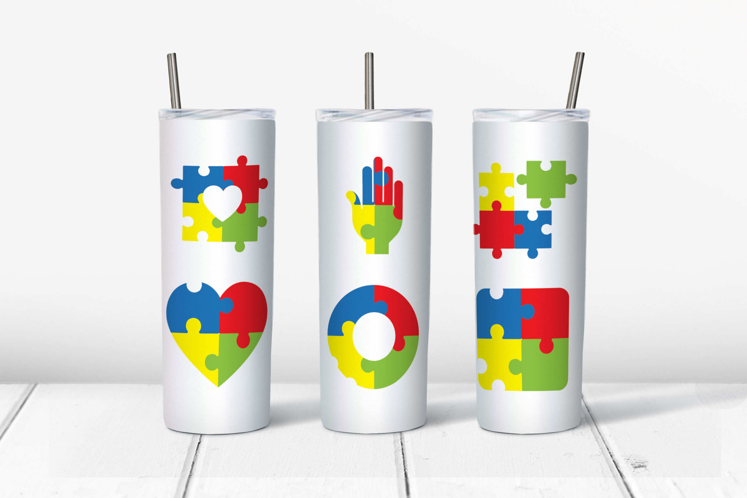 Puzzle Piece Stainless Steel Tumbler Mockup
