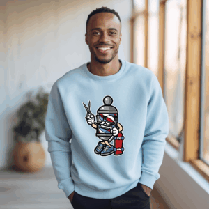 Barber pole guy shirt mockup