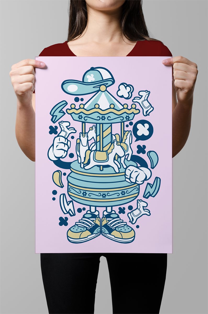 Carousel Guy Print Mockup