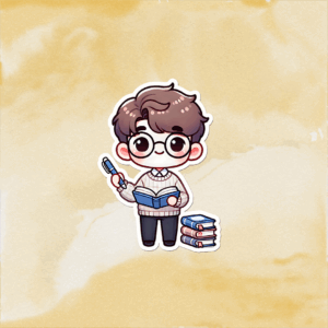 Chibi Writer Boy Sticker Mockup