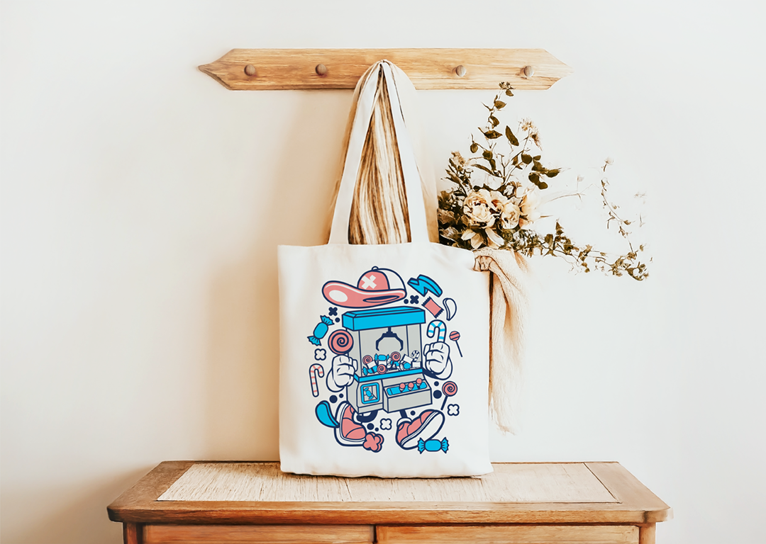 Claw Machine Kid Tote Bag Mockup