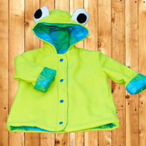 Handmade Child's Frog Coat Front