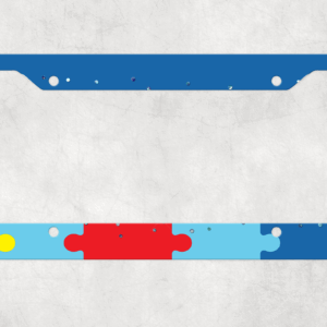 Glitter & Puzzle License Plate Frame Aluminum Mockup